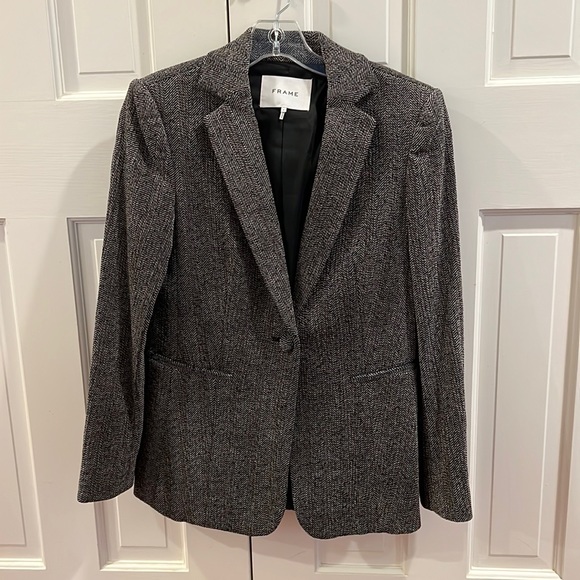 Frame herringbone blazer grey and black - Picture 3 of 7
